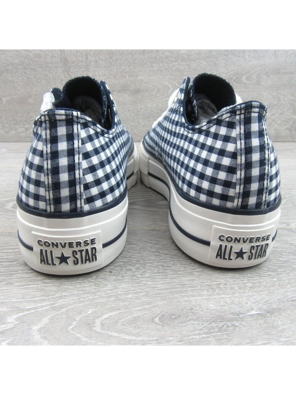 Converse CTAS Lift Platform Gingham Womens Size 8 Obsidian White NEW - Picture 9 of 16